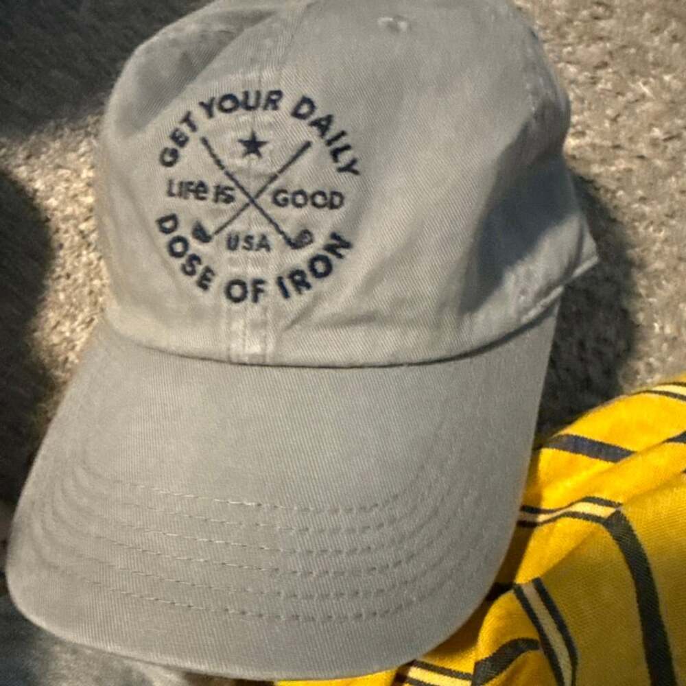 Life Is Good Daily Dose Of Iron Golf Gray Hat